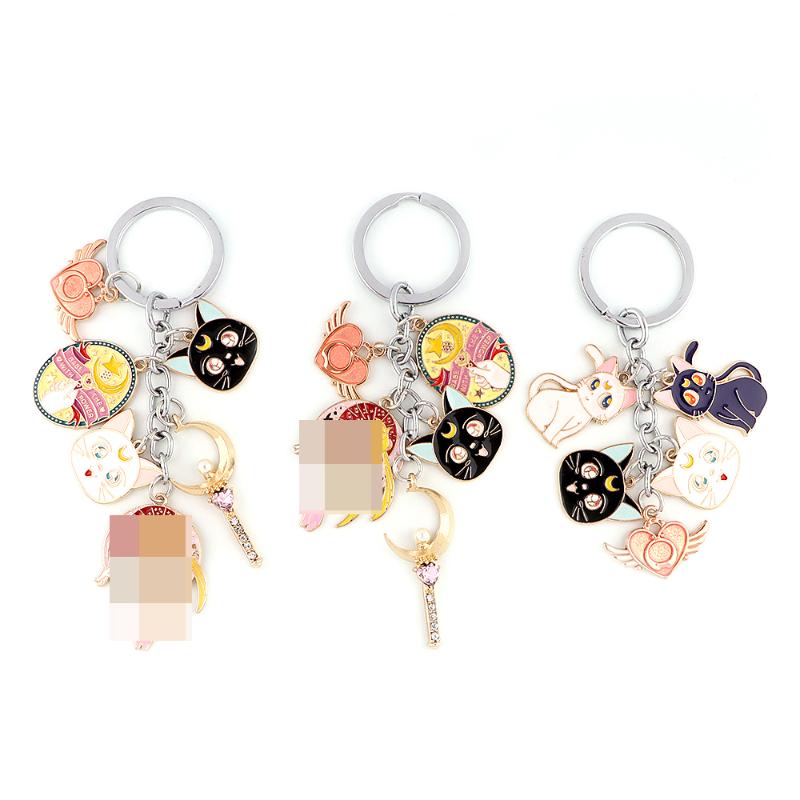 

Keychains 10pcs/lot J2778 Anime Metal Alloy Pendant Key Chains Ring Gift For Women Men Bag Keychain Keyring Jewelry