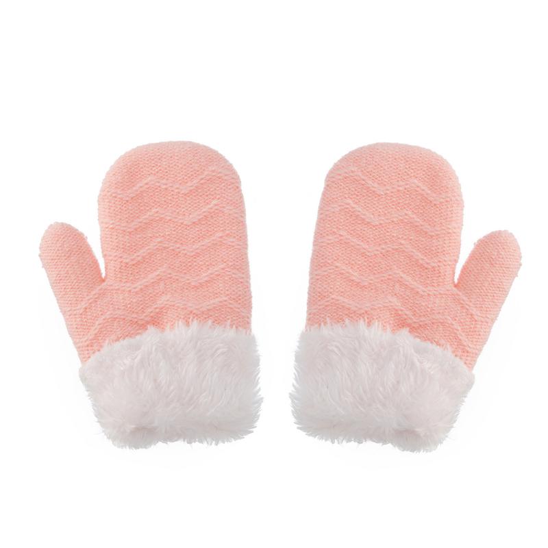 

Children's Mittens Baby Knitted Winter Thicken Warm Gloves Toddler Kids Snow Fleece For Girls Boys Accessories, White