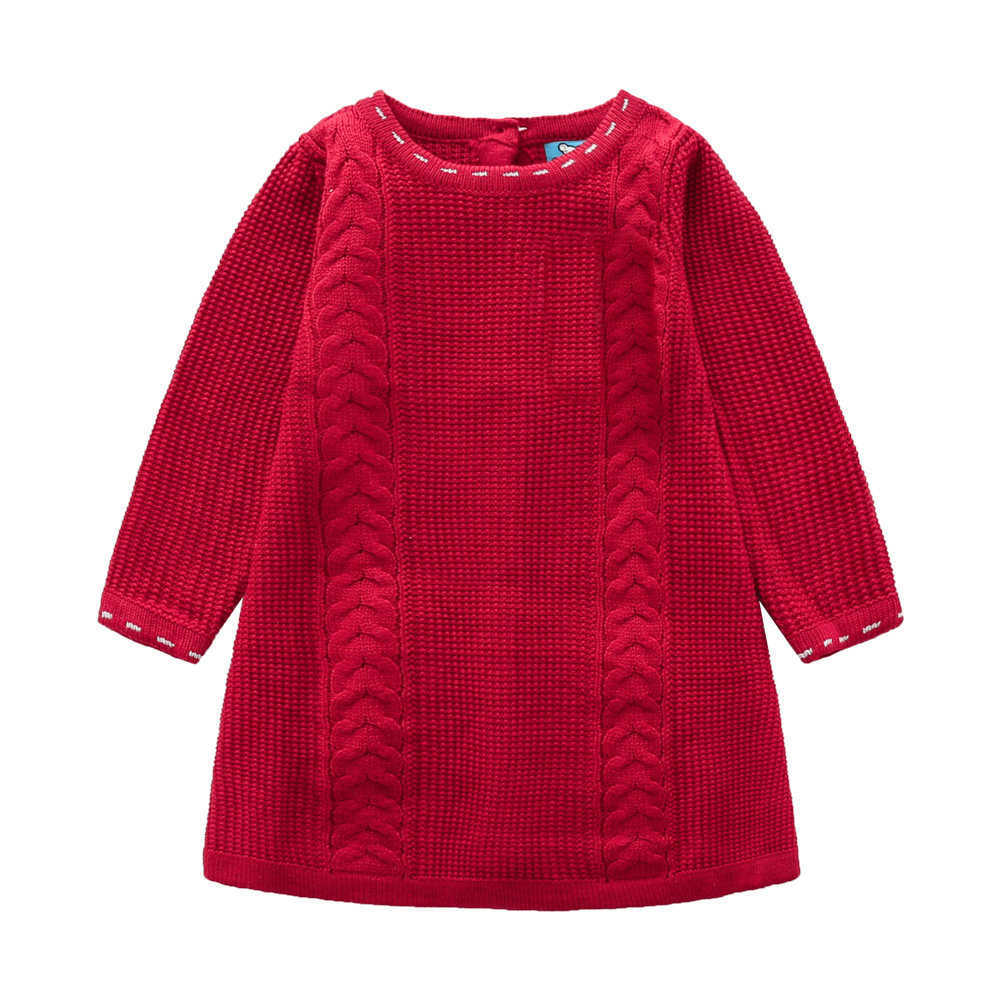 

sweater Kids warm princess dress Pullover design baby girls M* bear knitting Jumper Christmas Wool Blends Sweaters children 1-5Y boutique, Red