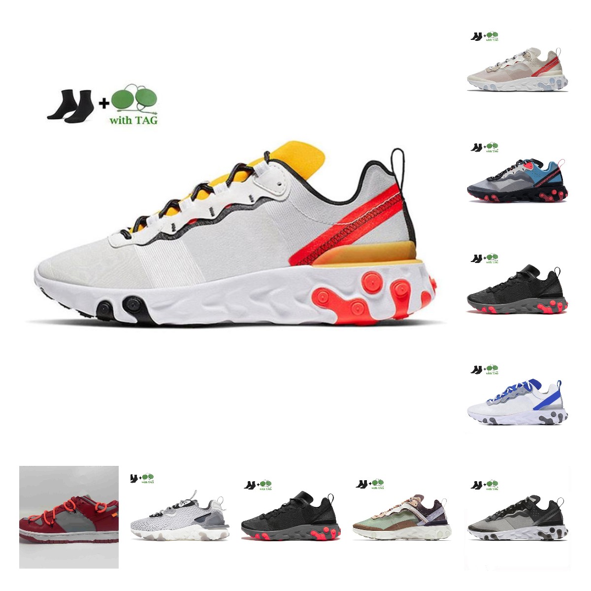 

FASHION SHOES Element Solar Red Designer Epic React Running Shoes Tour Yellow WHITE ROYAL Vision Worldwide Pack Triple Black Iridescent Mens Women Outdoor Trainers, D5 honeycomb 36-45