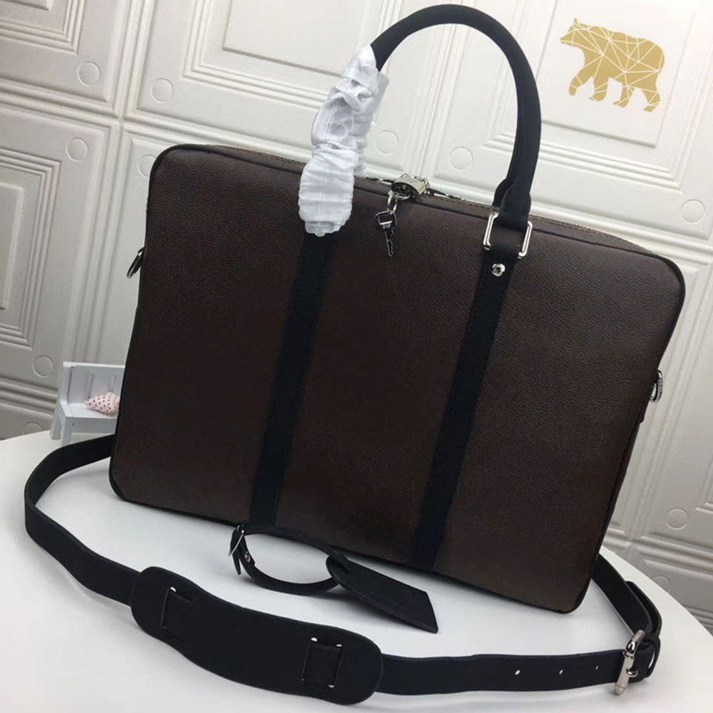 

Luxurys PORTE-DOCUMENTS VOYAGE Briefcases Leather Small Briefcase Men Business Shoulder Handbag Laptop Computer Totes Cross Body Bags, Size:35x27x6 cm