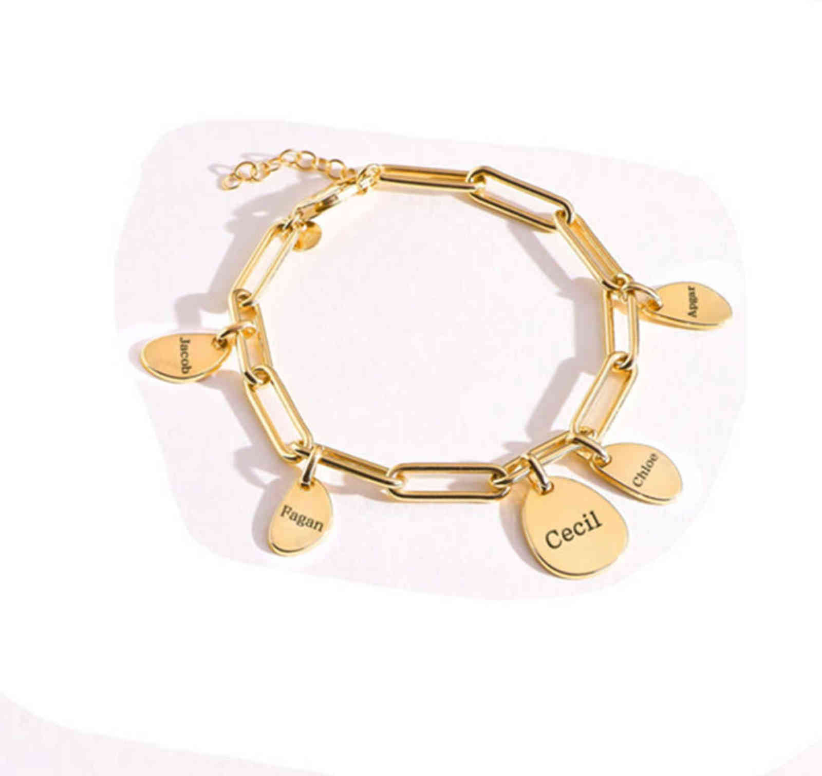 

Sherman Personality Name Bracelet Fashion Stainless Steel Nameplate Chain Pendant Female Family Jewelry Birthday Gift
