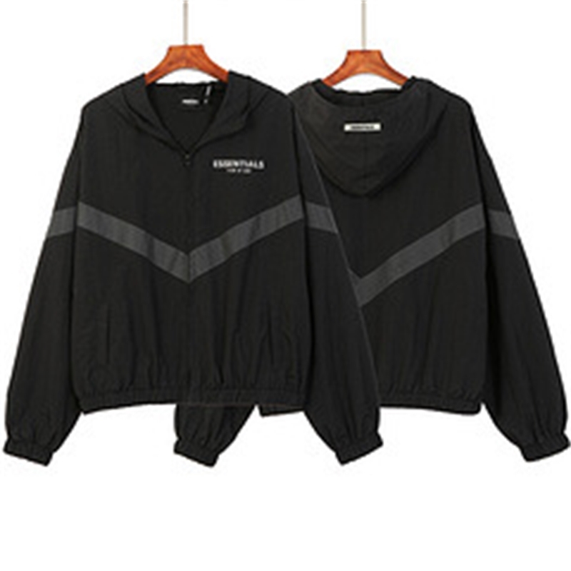 

Fear of God essentials multi thread 3M reflective zipper long sleeve stormsuit, Black