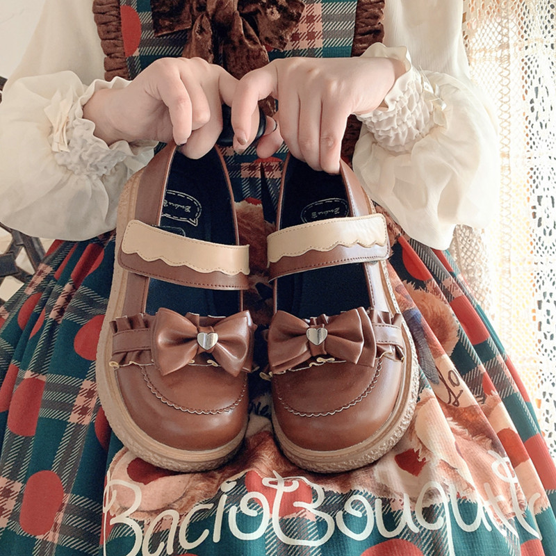 

Kawaii Girls Lolita Japanese Bottom Vintage Jk Uniform Round Toe Soft Plutonium Mid Heel Preppy Japan College Shoes 8dmj