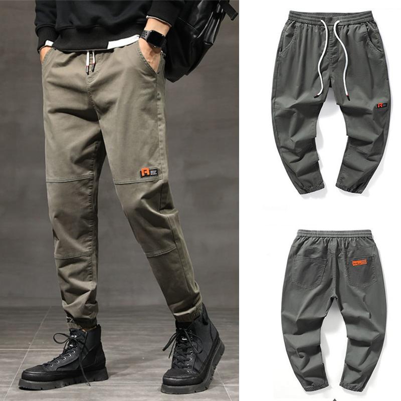 

Men's Pants Summer Trendy Big Size Cargo Style Trousers Ultra-thin Solid Loose Straight Spring Handsome Cool Men 2021, Black