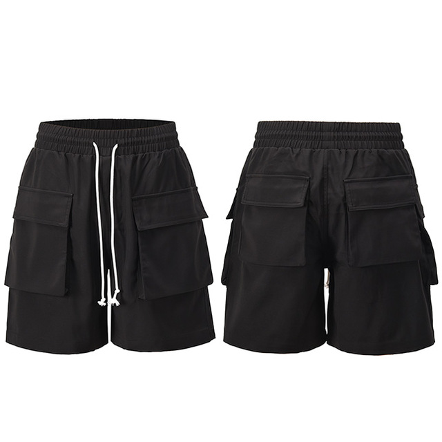 

Hip Hop Harajuku Cargo Shorts Streetwear Plain Joggers Shorts 2021 Men Fashion Summer Track Shorts Sweatpants Trousers Pockets, Black