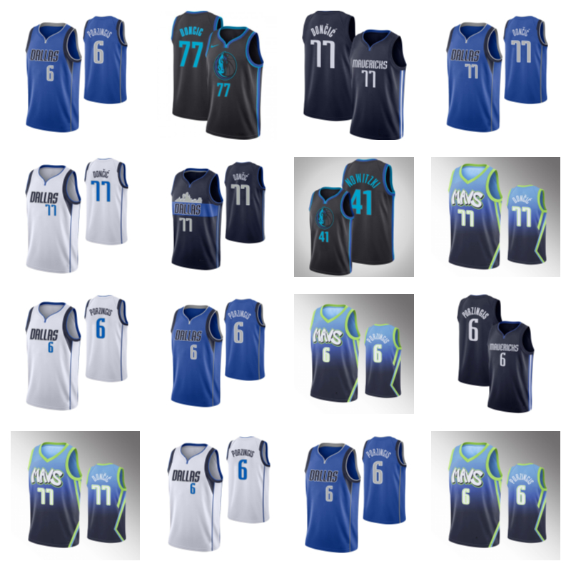

Basketball jersey 6 Kristaps Porzingis 77 Luka Doncic 41 Dirk Nowitzki Basketball jersey, Black;red