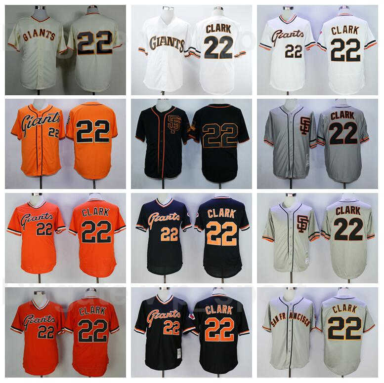 

Men 1989 Retire Baseball Retro 22 Will Clark Jersey Vintage Cool Base Pullover Stitched Team Beige White Grey Black Flexbase Orange