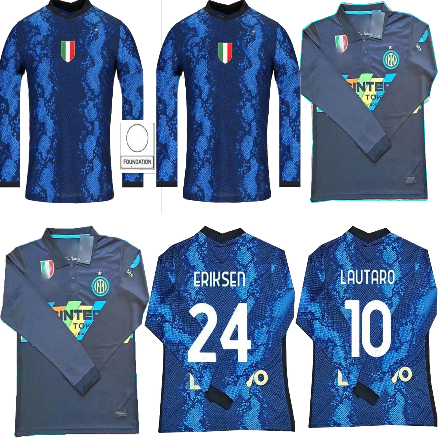 

Long sleeve BARELLA soccer jersey home VIDAL LAUTARO ERIKSEN ALEXIS DZEKO CORREA inter 21 22 football shirts 2021 2022 uniforms home away third 3rd tops