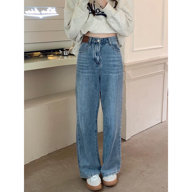

Women's Jeans Real S Cost-Effective Loose Waist Of Trousers Small Design, Blue