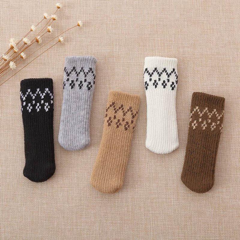 

4Pcs/Set Protector Sleeve Table Cover Denoise Anti-slip Chair Leg Socks Floor Protection Knitting Thicken