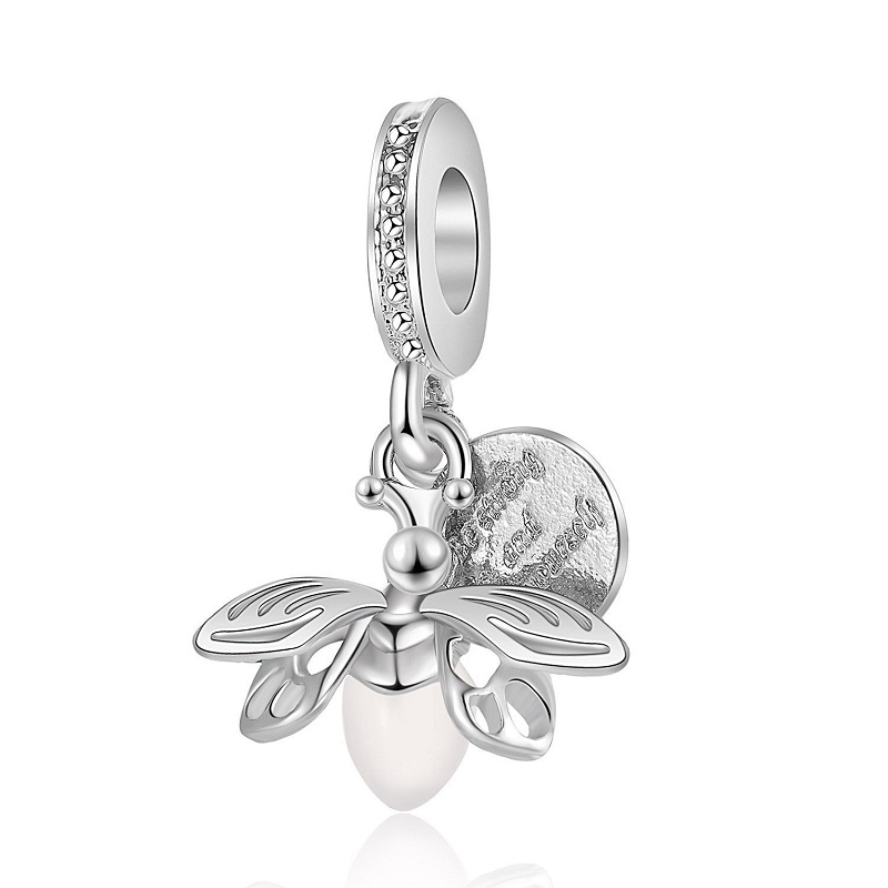 

Fits Pandora Bracelets 20pcs Creative Bee Crystal Dangle Pendant Charms Beads Silver Charms Bead For Women Diy European Necklace Jewelry