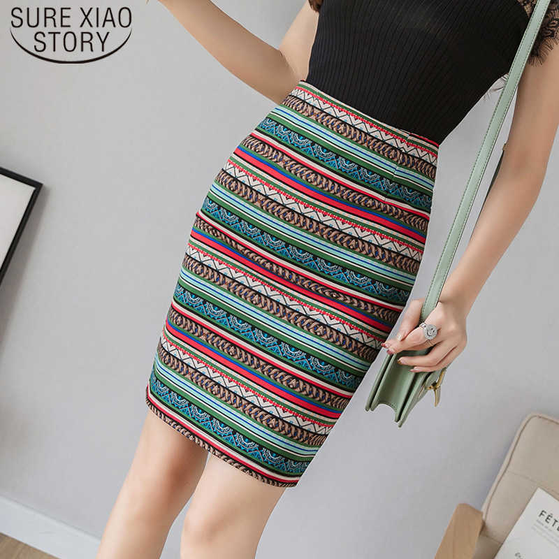 

Summer Sexy Fashion Printing Women Skirts Temperament Elastic Skirt Vintage Plus Size Knee-Length Casual 6532 50 210527, Mixed