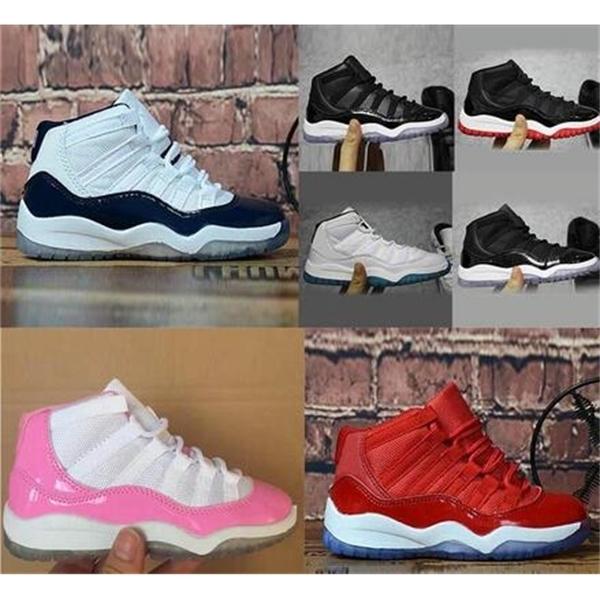 

Top XI 11S Kids Basketball Shoes Gym Red Infant & Children toddler Gamma Blue Concord 11 trainers boy girl tn sneakers Space Jam Child Kids