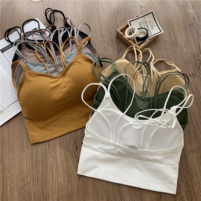 

Camisoles & Tanks Beauty Back Sexy Tops Women Breathable Seamless Bralette With Removable Padded Female Tank Top Underwear, White tube top