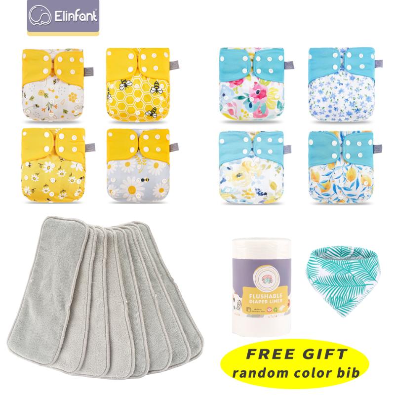 

Cloth Diapers Elinfant Super Gift Set Gray Mesh With Microfiber Absorbents Washable Eco-friendly Baby Diaper