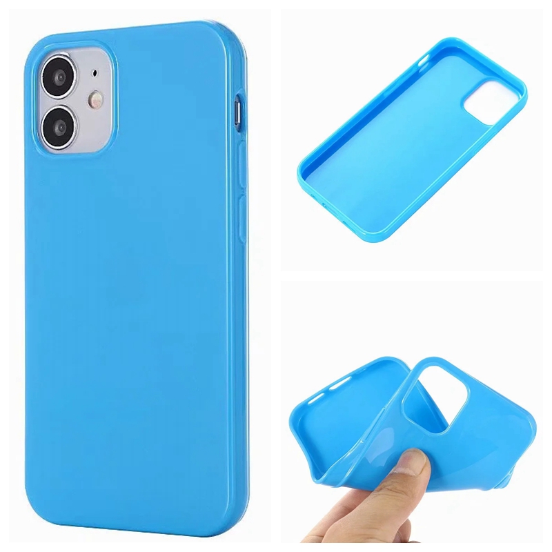 

Glossy Candy Solid Soft TPU Case For Iphone 12 Mini Pro 11 Pro Max Colorful Cover Crystal Silicone Fashion Bling Phone Rubber Gel Mobile Pho