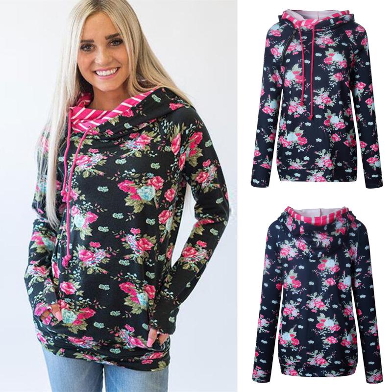 

Women' Hoodies & Sweatshirts Hirigin 2021 Fashion Women Long Sleeve Hoodie Pullover Sweatshirt Tops Floral Camouflage Hooded Fall Autumn Ou