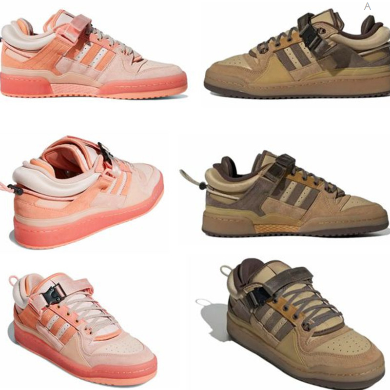 

New classic Bad Bunny x women's running shoes forum low cut brown pink fashion couple outdoor men's sports