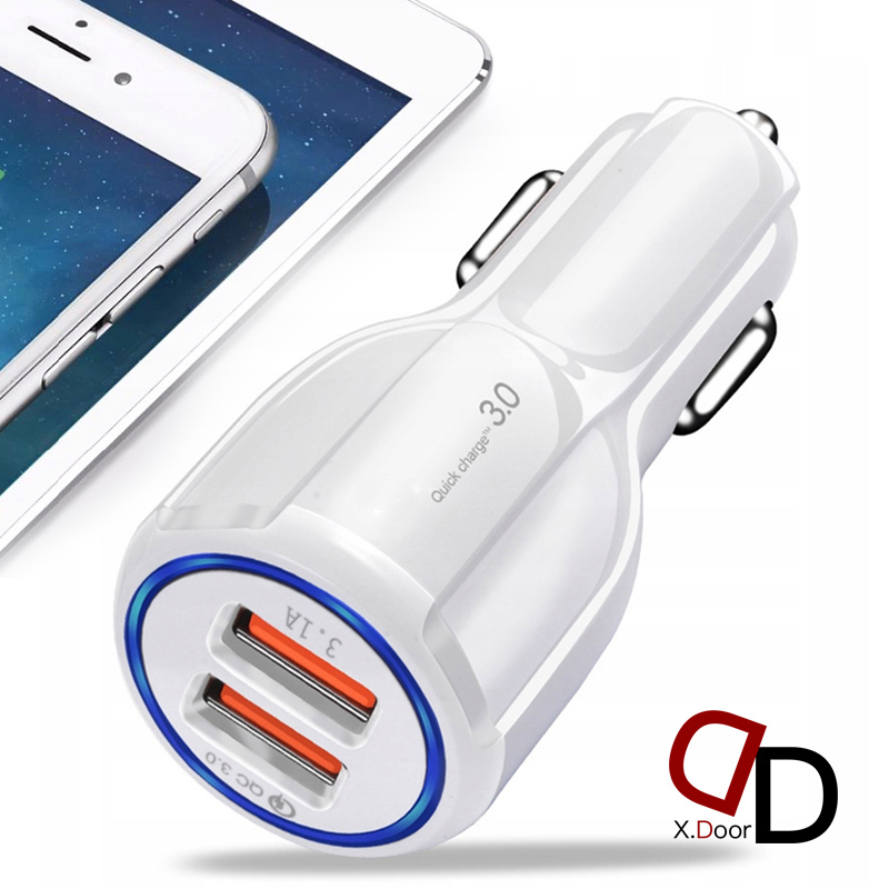 

QC 3.0 2 Port High Speed Quick Charging chargers 3.1A Adapter for iphone 5 6 7 8 x 11 12 plus pro samsung s8 s10 htc huawei android phone dual usb car charger