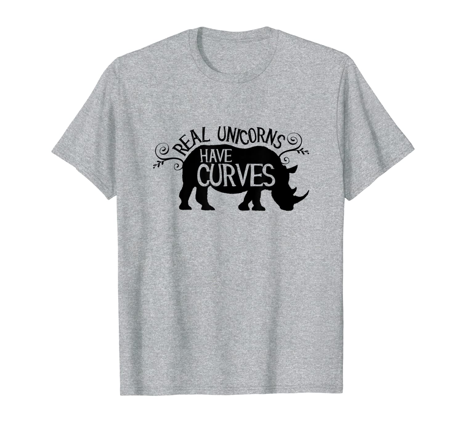 Real Unicorns Have Curves T-Shirt Funny Rhino Gym Shirt T-Shirt-image-702964244