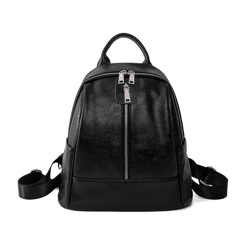 

Black Shoulder Backpacks Women Large Capacity Anti-theft Backpack Woman 2021 Spring New Fashion Soft Leather Travel Bag Female