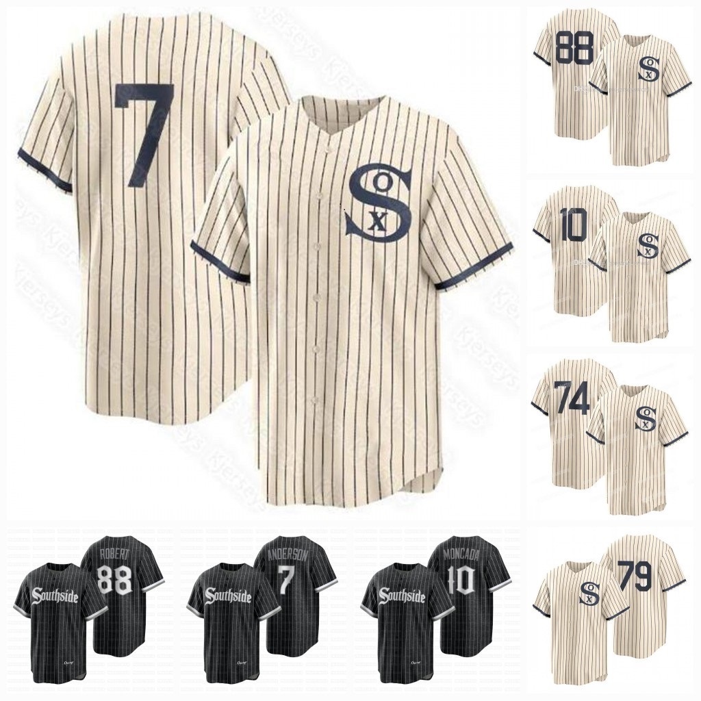 

White Chicago Southside 2021 Field of Dreams Game Tim Anderson Jersey Yoan Moncada Luis Robert Jose Abreu Kimbrel Thomas Rodon Sox Lace Lynn, 2021 city connect youth s-xl