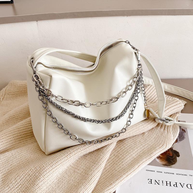 

Retro Small Bags 2021 Spring New Trend Fashion Trend Personality Messenger Bag Shoulder Women's Large Capacity Leather Bag, Black