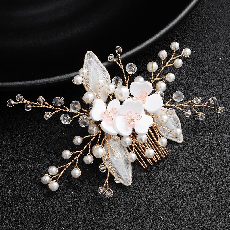 

Hair Clips & Barrettes Gold Handmade Flower Comb Fashion 2021 Selling Headpiece Prom Bridal Wedding Accessories, Golden;silver