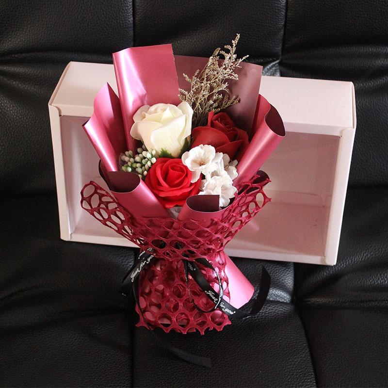 

Decorative Flowers & Wreaths Creative Scented Artificial Soap Rose Bouquet Gift Box Simulation Wedding Valentines Day Birthday Decor XQ