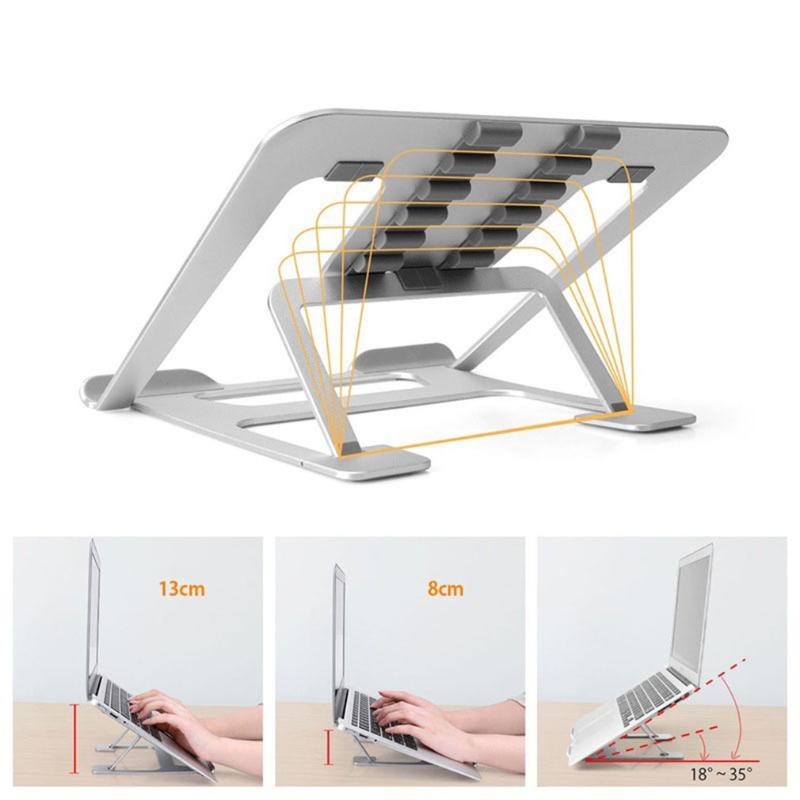 

Tablet PC Stands Laptop Stand Adjustable Aluminum Alloy Notebook Portable Holder 6 Angles Anti-Slip Riser
