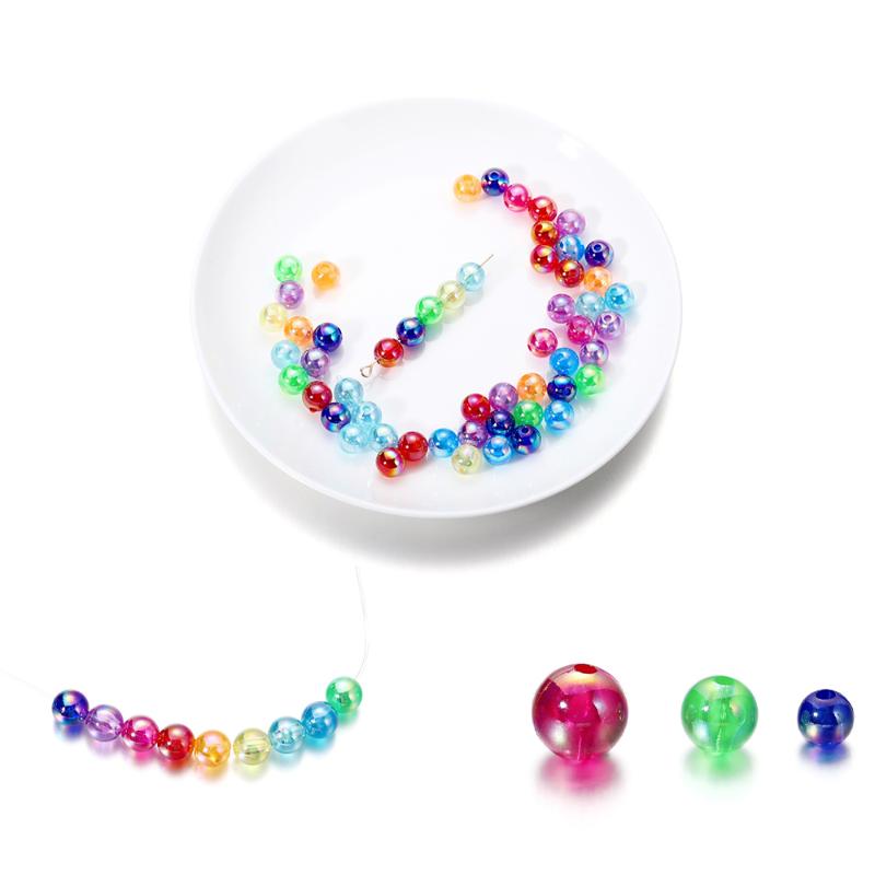 

Other Rainbow Imitation ABS Pearl Color 6/8/10mm Beads Round Loose Spacer Bead Scrapbook Decoration DIY Jewelry Making Accessories