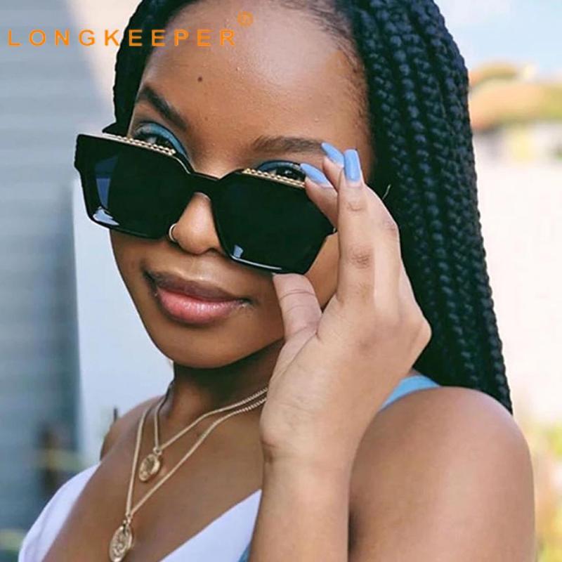 

Sunglasses LongKeeper Vintage Square Women Men Fashion Punk Sun Glasses Female Black Shades Feminino