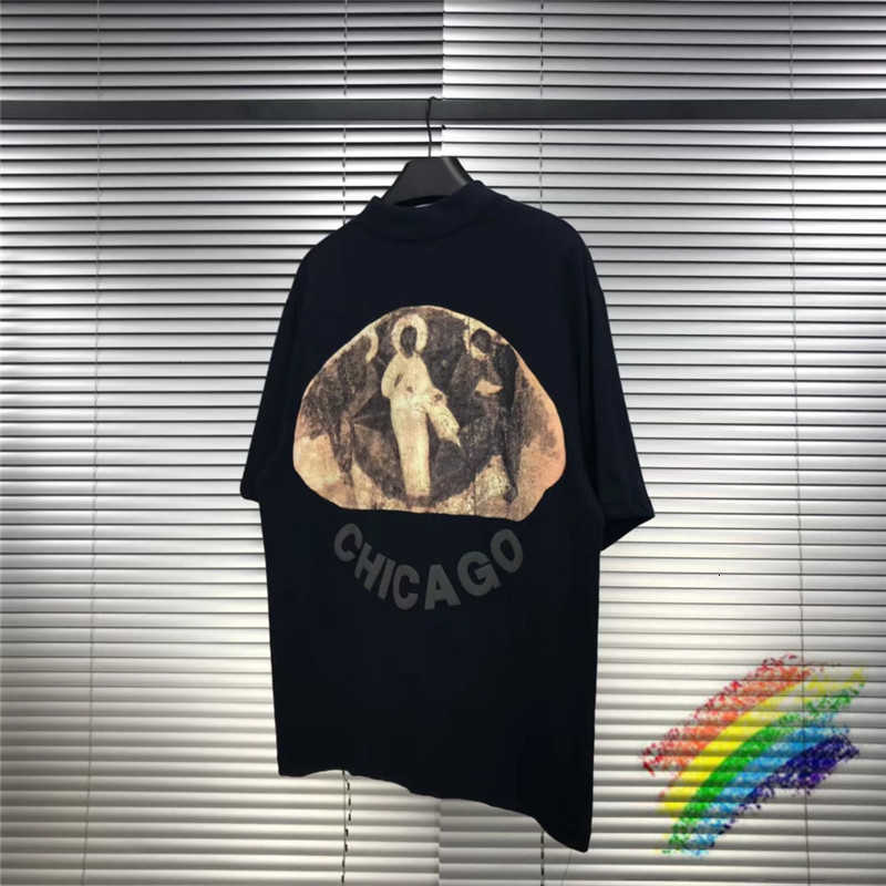 

Men's T-Shirts t shirts 3D Foam Printing JESUS IS KING T-shirts Men Women 1:1 High Quality Back Chicago Cotton Kanye West Top C3LA, White;black