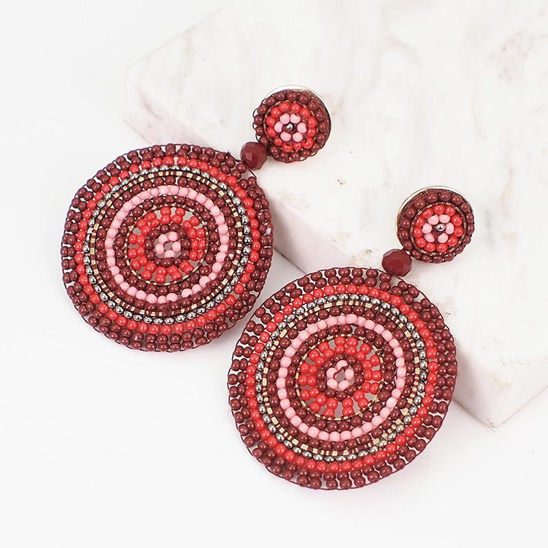 

Dangle & Chandelier Bohemian Round Bead Earrings For Women Ethnic Style Handmade Drop Fashion Jewelry Boucle Oreille Femme Brincos, Silver