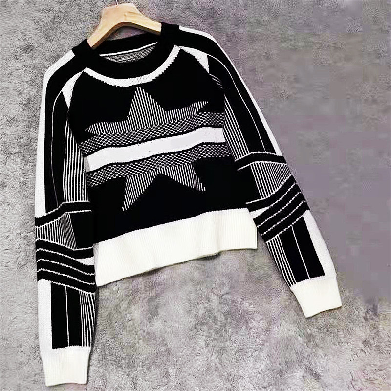 

Women's sweater designer jacket luxury Pullover 2021 Classic women's fashion warm clothes new letter embroidery casual crew neck sweater s3, White;black