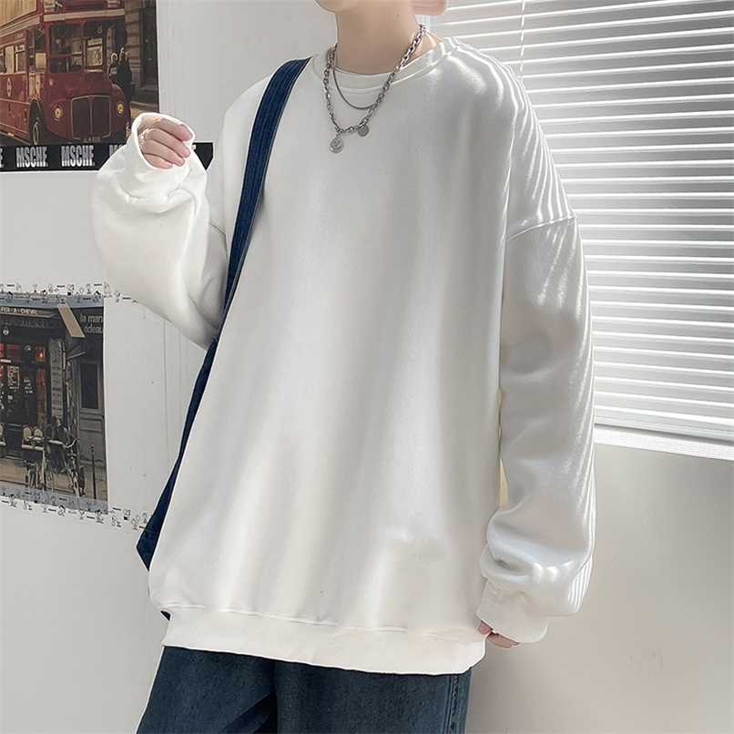 

PR Women's Solid Color Casual Sweatshirts Autumn Couple Hoodie Oversize Woman Clothing Streetwear Fashion Pullovers 211109, White