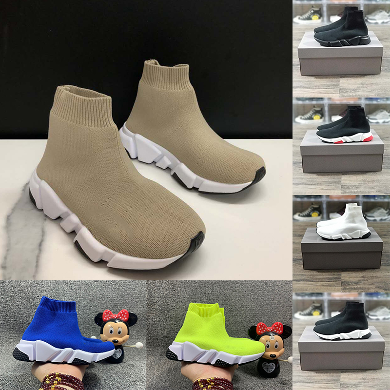 

Kids Girls Hott Selling Original Paris Childrens Boots Sock 1.0 Walking Shoes Black White Red Speed Trainer Lace Socks Sports Sneakers Top Casual shoe trainers, A7