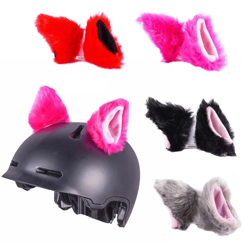 

Motorcycle Helmets 2 Pcs Cute Plush Cat Ears Helmet Decoration Styling Sticker Cos Play Decor Accessories, 05