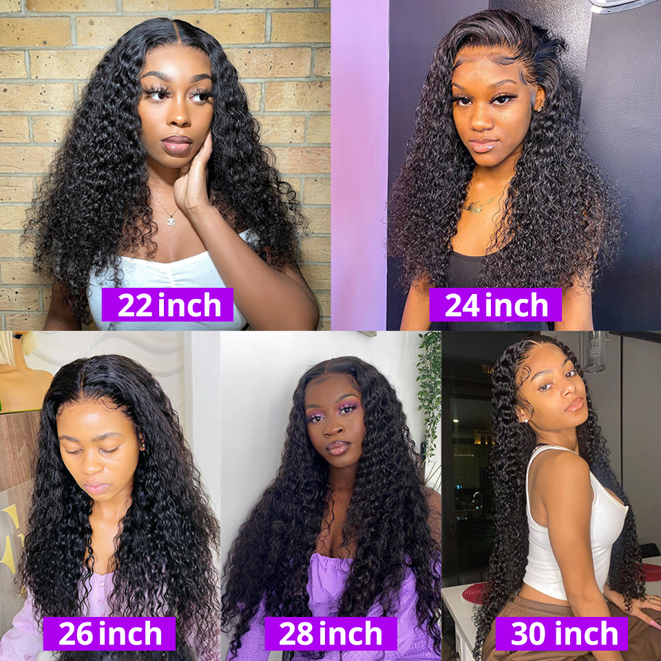 

Deep Wave Human Hair Lace Frontal Wig 13x4 Pre-pull Bleached Knot Wig 13x4 Deep Wave Frontal Lace Wig, Natural color