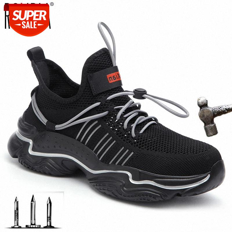 

Drop shipping fashion women safety boots men sneakers for outdoor work shoes steel toe breathable plus size 37-46 ROXDIA RXM357 #Zv08