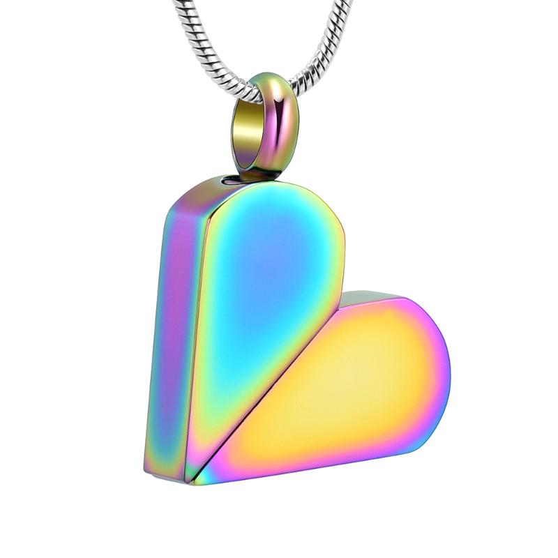 

Pendant Necklaces K11331 Convertible Square/Heart Shape Cremation Jewelry For Ashes Stainless Steel Keepsake Memorial Urn Necklace Unisex