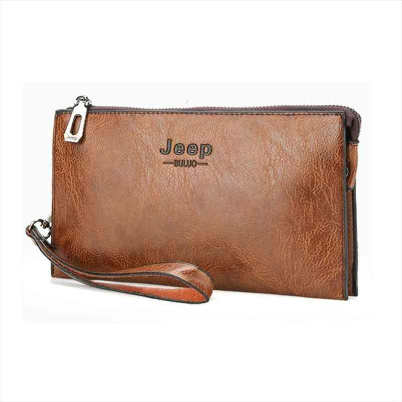 Porte-monnaie longue sac à main Vintage Hommes Cuir PU Cuir Sac de carte de crédit