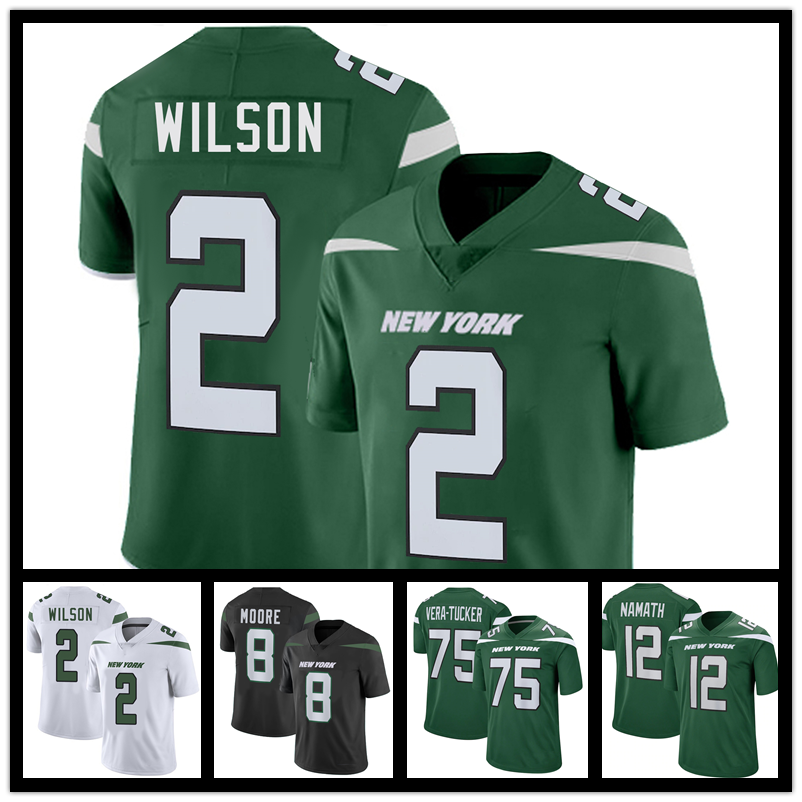 

New York Jets 2 Zach Wilson American football Jersey 8 Elijah Moore 77 Mekhi Becton 75 Alijah Vera-Tucker 12 Joe Namath 57 Bart Scott 73 Joe, Black;red