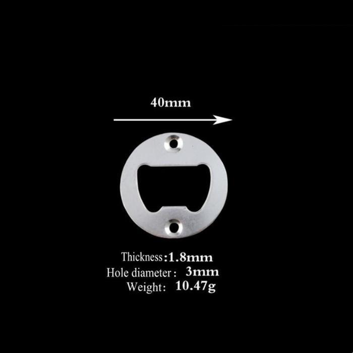 

Stainless Steel Bottle Opener Part With Countersunk Holes Round Or Custom Shaped Metal Strong Polished Bottle Opener Insert Parts WY1169