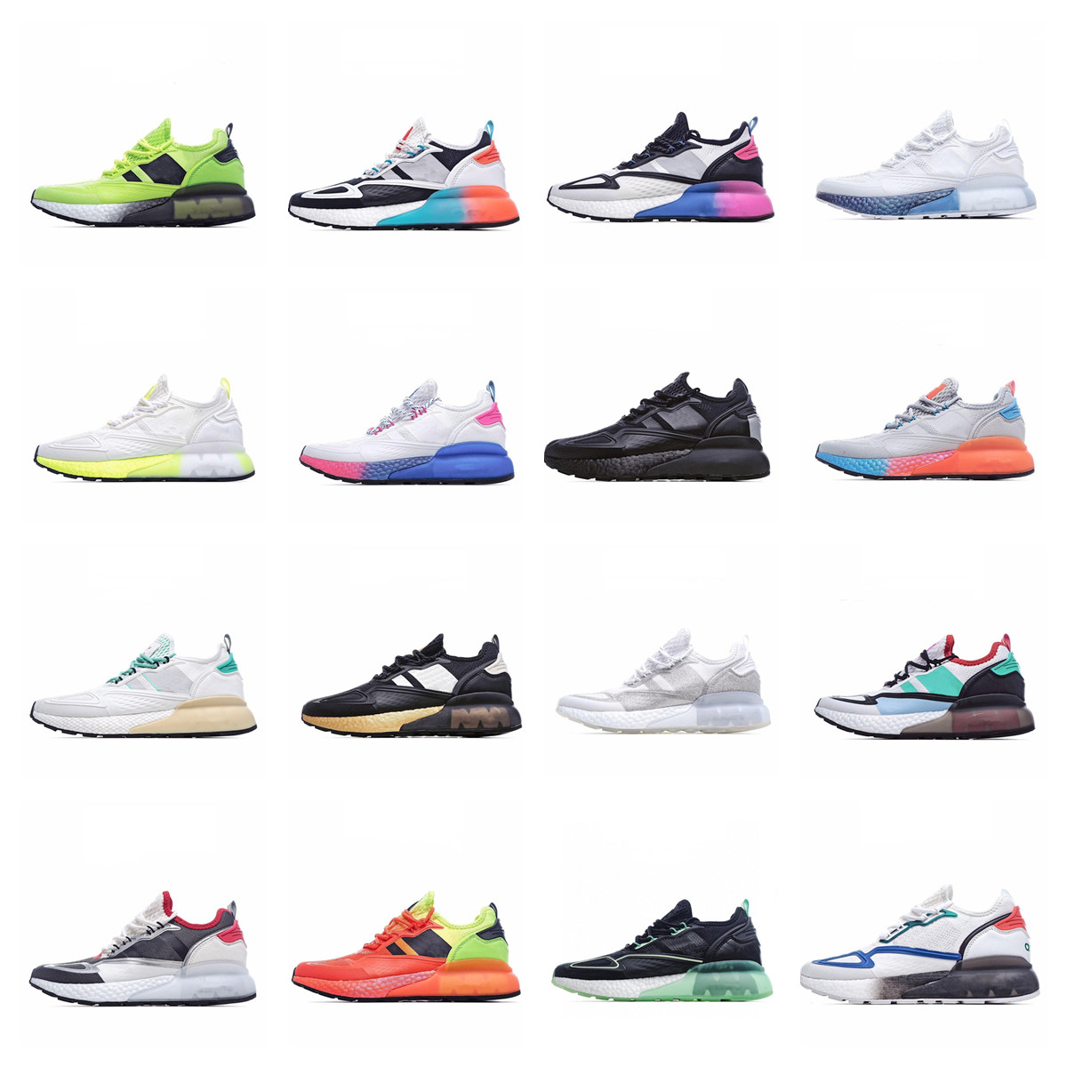 

High quality Originals ZX 2K 4D running shoes Triple black and white sneakers fashion Designer outdoor lightweight trainer sports shoe eur 36-45