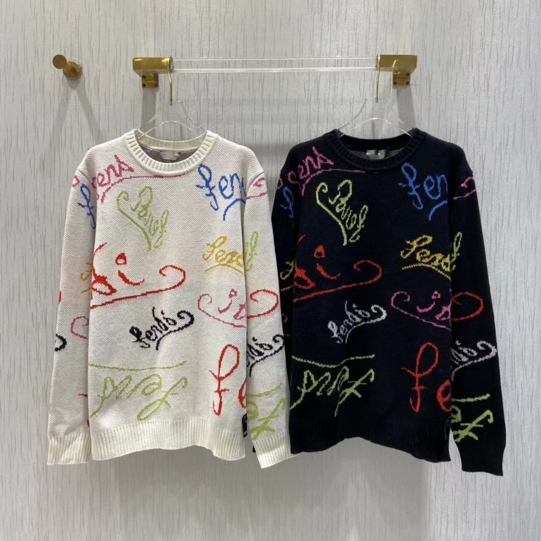 

Milan Runway Sweaters 2021 Autumn Winter Long Sleeves O Neck Women' Coats High End Jacquard Pullovers Women Designer Sweater 1014-2, Black