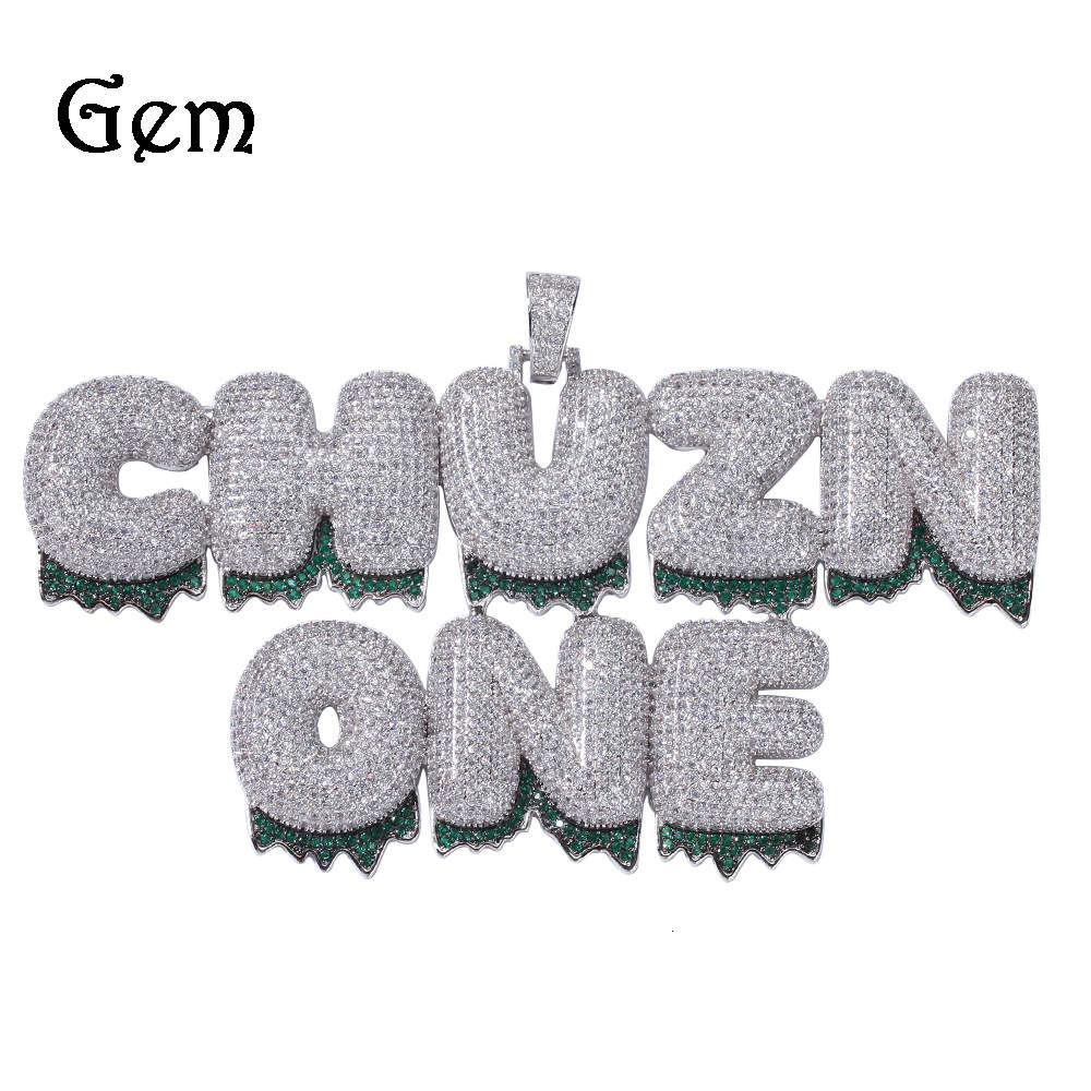 

Bubble zircon letter mosaic lava pendant color letter two color electroplating red tail letter custom Pendant