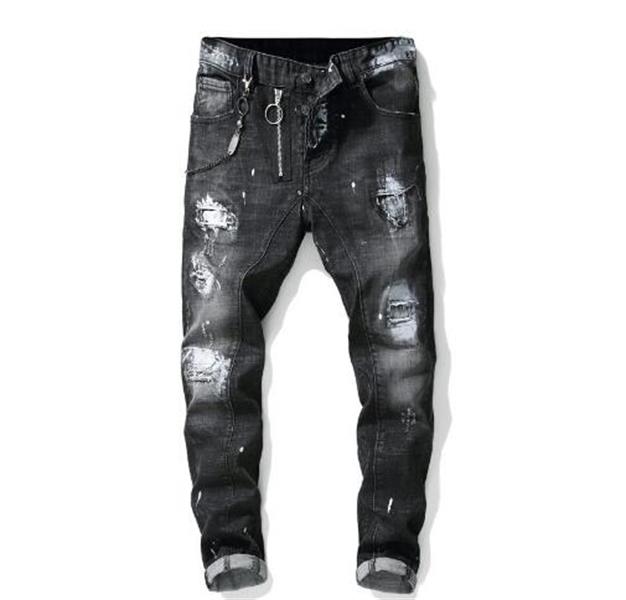 

Share to be partner Compare with similar Items big size jeans spring new men's paint hole style luxury jeans denim pants slim fit casual Pencil jeans 2021