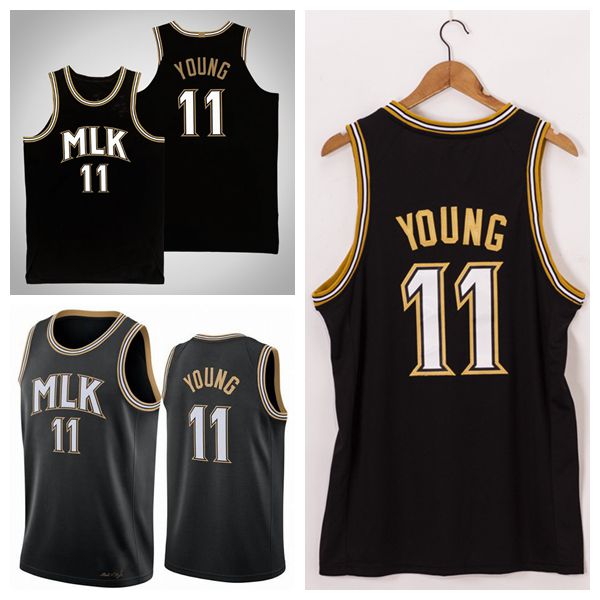 

Atlanta Hawks Mens Trey 11 Young Basketball Jerseys 2021 Swingman City Stitched Edition Black Jerseys, As photo